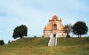 Novyi Zagoriv. Skeleton of church on terrace, Volyn Region, Churches 