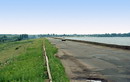 Leninske. Dam, saving Kamenka river floodplain from flooding Kakhovka sea, Dnipropetrovsk Region, Roads 