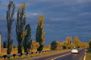 Road at sunset, Dnipropetrovsk Region, Roads 