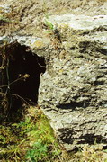 Guselschykove. Entrance to the cave in the limestone, Donetsk Region, Geological sightseeing 