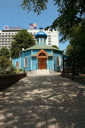 Donetsk. Parade facade of chapel St. Sergius Radonezhskyi, Donetsk Region, Churches 