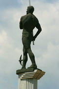 Donetsk. Monument to flying athlete, Donetsk Region, Monuments 