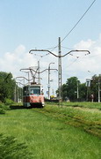 Kramatorsk. City trams floating on grass, Donetsk Region, Cities 