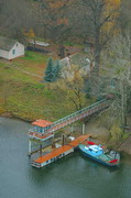 Park Sviati Gory. Boat station on Siverskyi Donets, Donetsk Region, National Natural Parks 