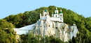 Sviatogirska lavra. Hill's Lavra holy pilgrimage to construction of gallery, Donetsk Region, Monasteries 