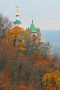 Sviatogirska lavra. Golden frame Lavra highlands, Donetsk Region, Monasteries 