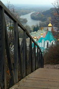 Sviatogirska lavra. Old road on chalk rock, Donetsk Region, Monasteries 