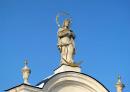 Berdychiv. Completion of front facade of church, Zhytomyr Region, Monasteries 