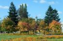 Berdychiv. Early autumn in city little park, Zhytomyr Region, Cities 
