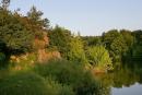 Vysokyi Kamin. High stone cliff at sunset, Zhytomyr Region, Geological sightseeing 