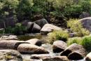 Korosten. Granite chaos in middle of channel Uzh, Zhytomyr Region, Geological sightseeing 