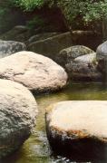 Korosten. Boulders of granite in mainstream Uzh, Zhytomyr Region, Geological sightseeing 