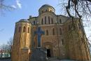 Ovruch. Front facade of church of St. Vasyl, Zhytomyr Region, Churches 