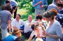 Picnic of geographers on banks of river Tnia, Zhytomyr Region, Peoples 