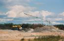 Brown coal mining in valley of river Irsha, Zhytomyr Region, Geological sightseeing 