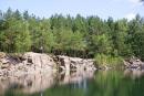 Deep lake with granite shores, Zhytomyr Region, Geological sightseeing 