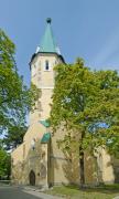 Vynogradiv. Front facade of church Ascension, Zakarpattia Region, Churches 