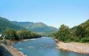 Dilove. Valley of Tisa river in sign of Centre of Europe, Zakarpattia Region, Rivers 