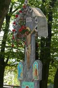 Deshkovtysia. Crucifix in front of church of Intercession, Zakarpattia Region, Churches 