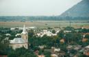 Korolevo. View of village with castle hill, Zakarpattia Region, Towns 