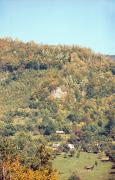 Kostylivka. Rocky ledge above village, Zakarpattia Region, Geological sightseeing 