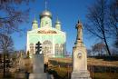 Mukacheve. Front facade of Assumption Church, Zakarpattia Region, Monasteries 