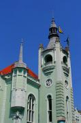 Mukacheve. Main clock of town, Zakarpattia Region, Rathauses 