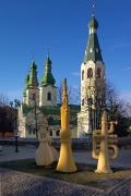 Mukacheve. Area of cathedral, Zakarpattia Region, Churches 