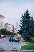 Mukacheve. Rare car at Peace Square, Zakarpattia Region, Cities 