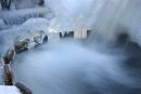 Reserve Synevyr. Man-made waterfall, Zakarpattia Region, National Natural Parks 