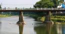 Uzhgorod. Pedestrian bridge over river Uzh, Zakarpattia Region, Rivers 