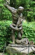 Uzhgorod. Sculpture of Hercules in Uzhgorod castle, Zakarpattia Region, Cities 