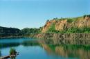 Uzhgorod. Emerald water Radvanka quarry, Zakarpattia Region, Geological sightseeing 