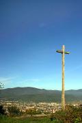 Hust. Cross on Castle Hill, Zakarpattia Region, Fortesses & Castles 