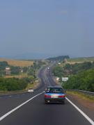 Road E50 in trembling close to mountains, Zakarpattia Region, Roads 