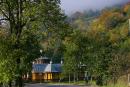 Orthodox temple on banks of Tisa River, Zakarpattia Region, Roads 