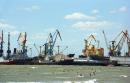 Berdiansk. Port cranes and bathers, Zaporizhzhia Region, Cities 
