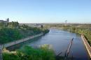 Zaporizhzhia. Concrete wall and arch dam at locks, Zaporizhzhia Region, Rivers 