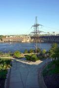 Zaporizhzhia. At sluice dam Dniproges, Zaporizhzhia Region, Cities 