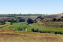 Mykolaivka. High rock above bed of river Berda, Zaporizhzhia Region, Rivers 