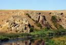 Radyvonivka. Proterozoic right bank of river Berda, Zaporizhzhia Region, Geological sightseeing 