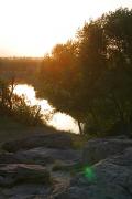 Terpinnia. Molochna river in rising sun, Zaporizhzhia Region, Rivers 