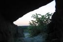 Terpinnia. Pale rays of sun on walls of grotto, Zaporizhzhia Region, Geological sightseeing 