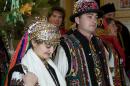 Verkhovyna. Hutsul wedding - newlyweds, Ivano-Frankivsk Region, Peoples 