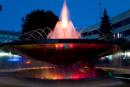 Ivano-Frankivsk. Glowing fountain on Vechevaya Square, Ivano-Frankivsk Region, Cities 