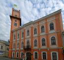 Kolomyia. Facade of the Town Hall from Mikhail Grushevskogo Avenue, Ivano-Frankivsk Region, Rathauses 
