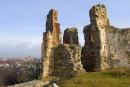 Pniv. View of Nadvirna from the ruins of the Pniv Castle, Ivano-Frankivsk Region, Fortesses & Castles 