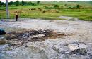 Starunia. Two craters of active clay volcano, Ivano-Frankivsk Region, Geological sightseeing 