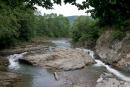 Sheshory. Silver waterfalls in the riverbed Pistynka, Ivano-Frankivsk Region, Rivers 