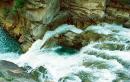 Yaremche. Prut waterfall Yaremchensky Guk - top view, Ivano-Frankivsk Region, Geological sightseeing 
